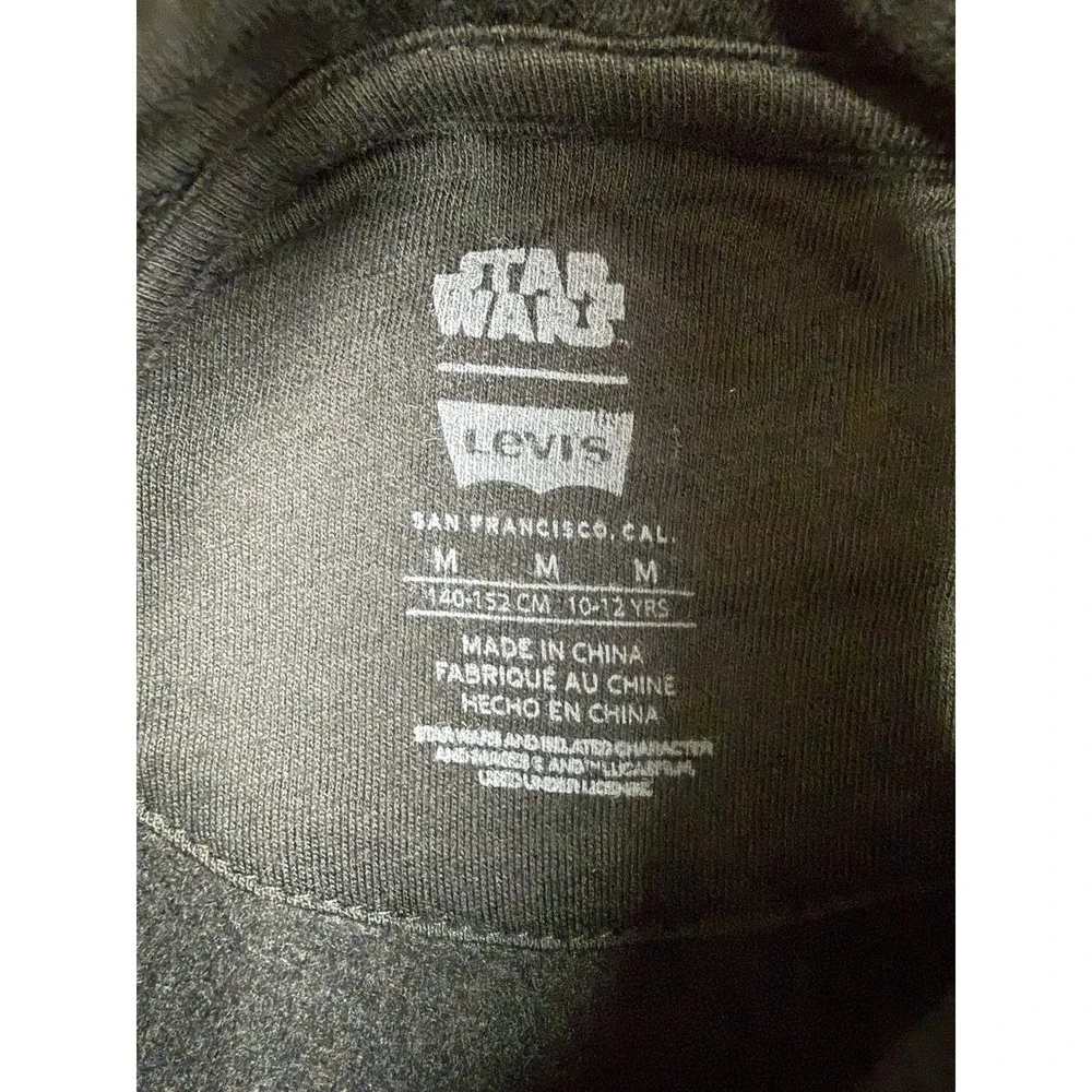 Levi's x Star Wars Hoodie Boys Kids Size Medium Hooded Sweatshirt Black NWT Rare